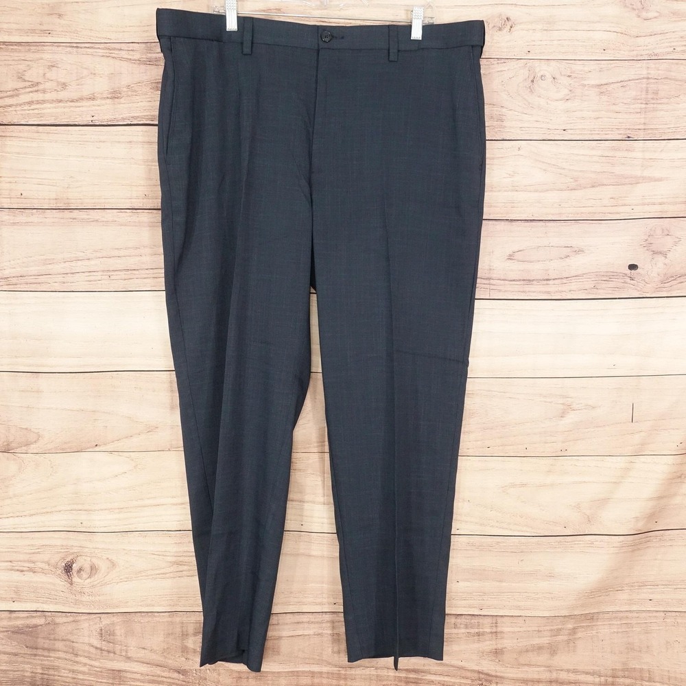 New! Savane Stretch Performance Dress Pants Mens 40x29 Blue Classic Fit